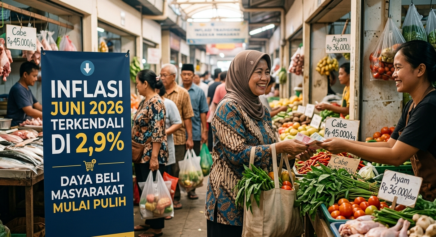 Inflasi Juni 2026 Terkendali di 2,9%: Daya Beli Masyarakat Mulai Pulih