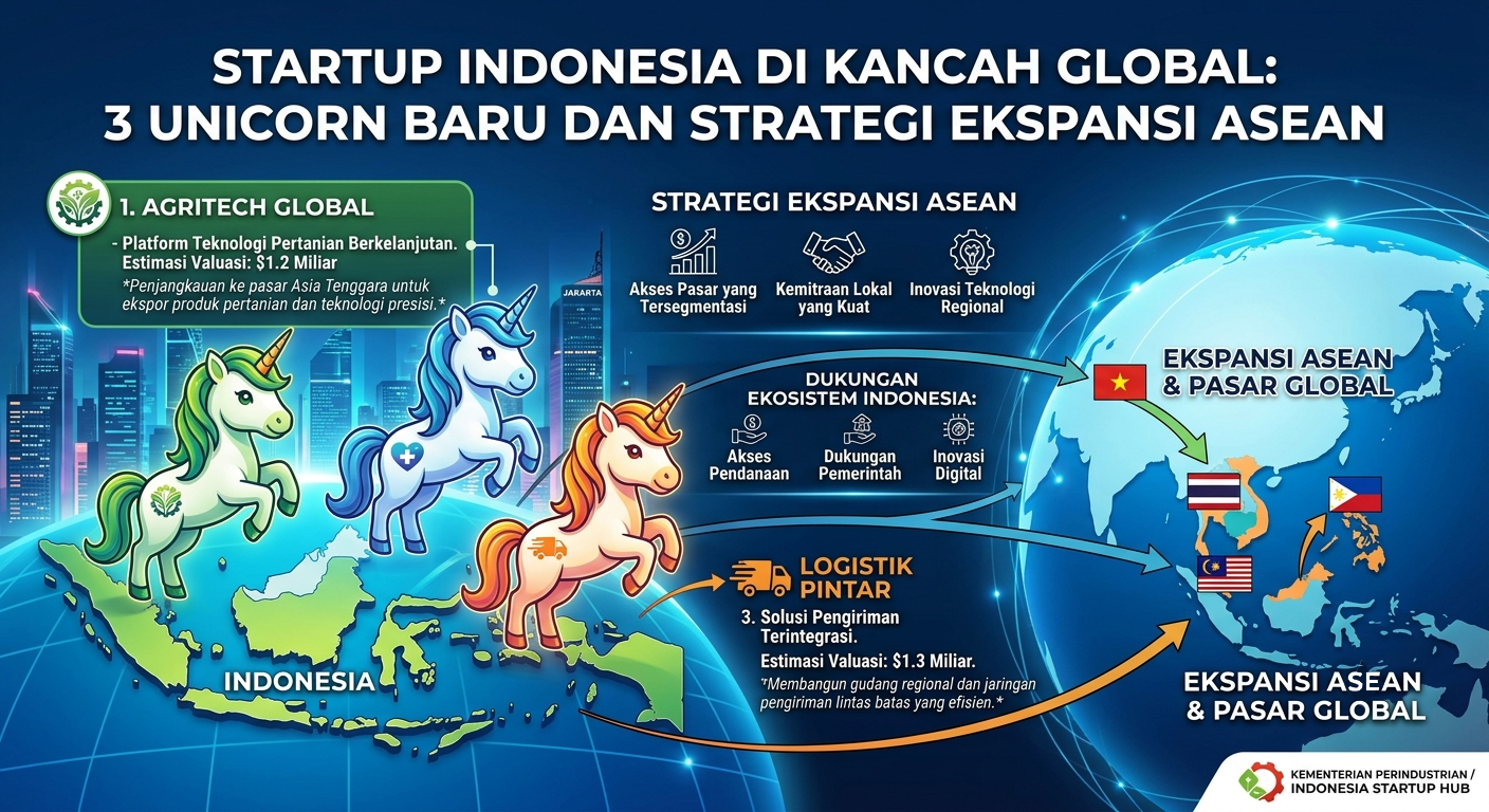 Startup Indonesia di Kancah Global: 3 Unicorn Baru dan Strategi Ekspansi ASEAN